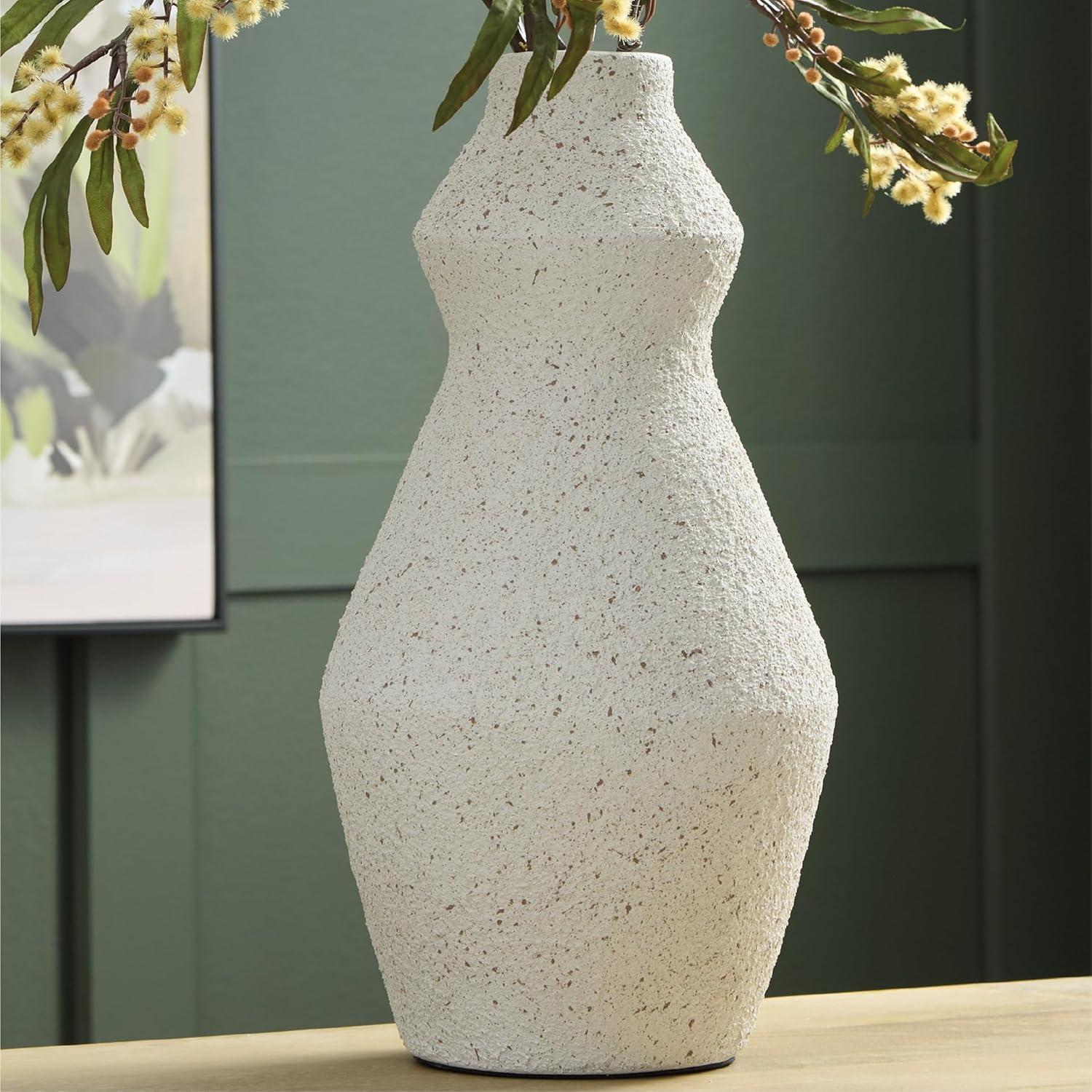 imageSignature Design by Ashley Dawthorne Casual Vase with Speckles Finish White amp BeigeWhite Beige