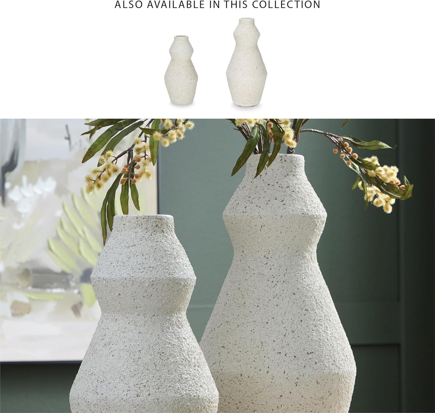 imageSignature Design by Ashley Dawthorne Casual Vase with Speckles Finish White amp BeigeWhite Beige
