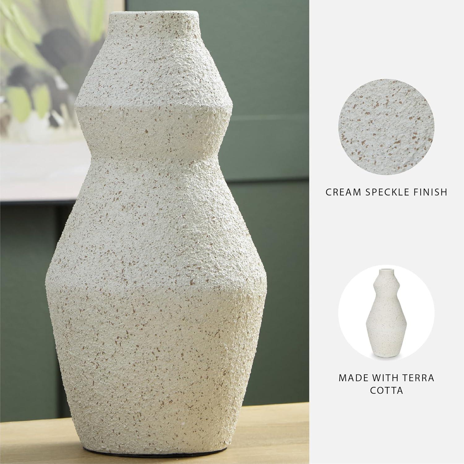 imageSignature Design by Ashley Dawthorne Casual Vase with Speckles Finish White amp BeigeWhite Beige