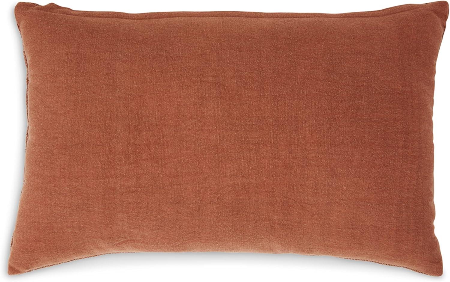 imageSignature Design by Ashley Dovinton Contemporary Rectangular Cotton Pillow with Stripe Design 22 x 14 Light Brown amp RedLight Brown Red