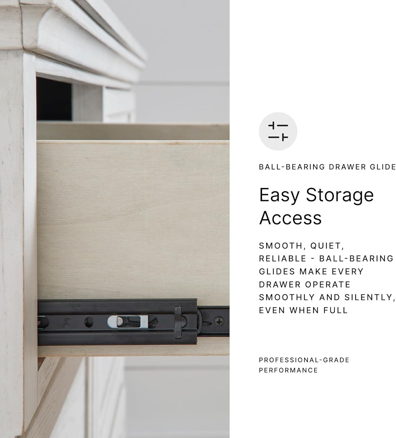 imageSignature Design by Ashley Dressonni Farmhouse 6Drawer Dresser with Beveled Edge and Felt Lining Light BrownBrown