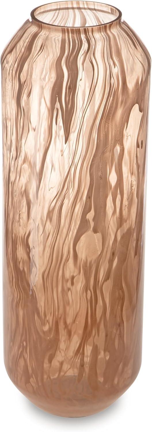 imageSignature Design by Ashley Dushby Art Deco Indoor Abstract Patterned Glass Vase PinkLarge