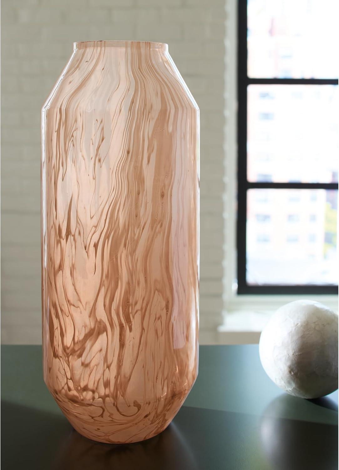 imageSignature Design by Ashley Dushby Art Deco Indoor Abstract Patterned Glass Vase PinkMedium