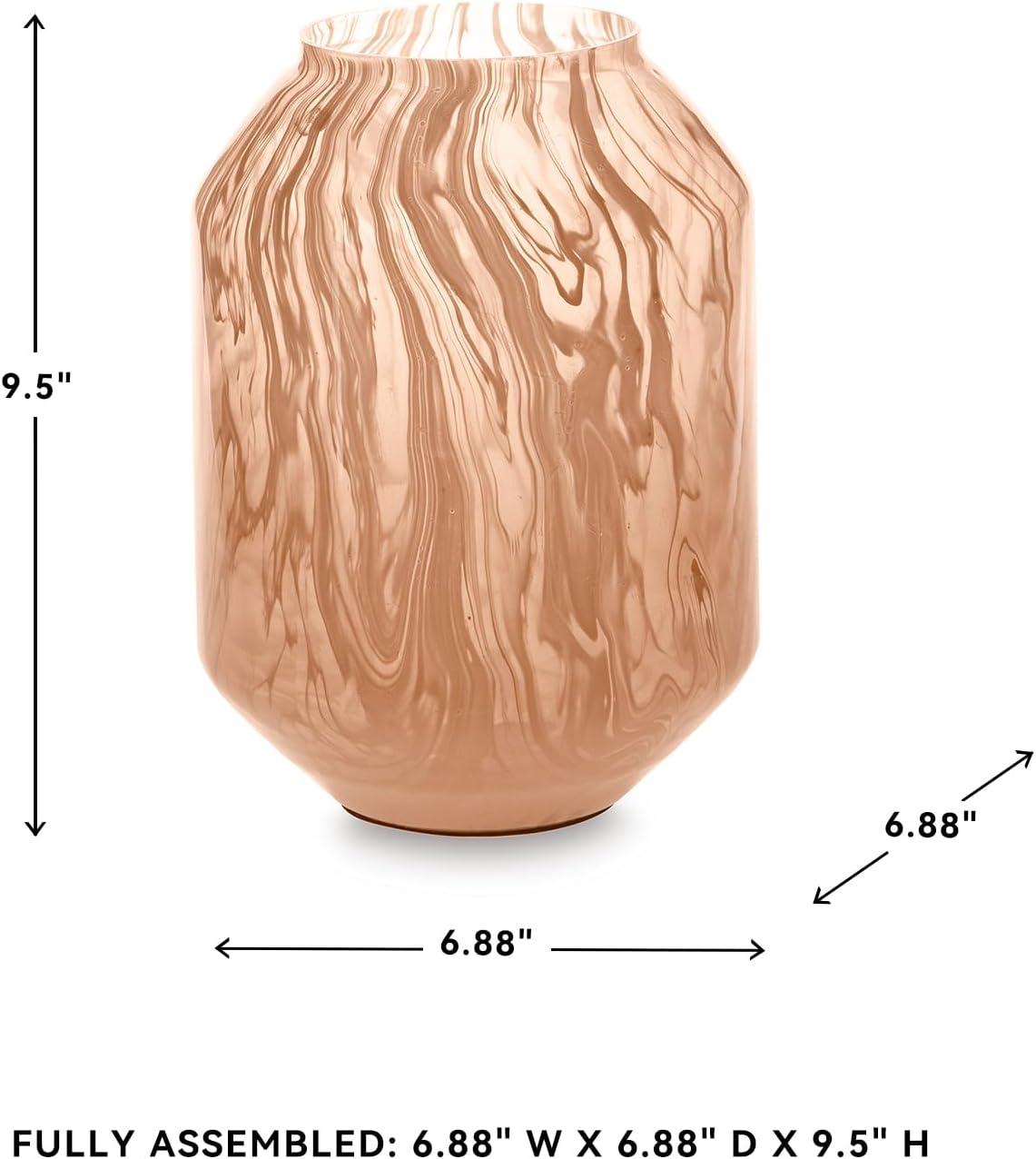 imageSignature Design by Ashley Dushby Art Deco Indoor Abstract Patterned Glass Vase PinkSmall