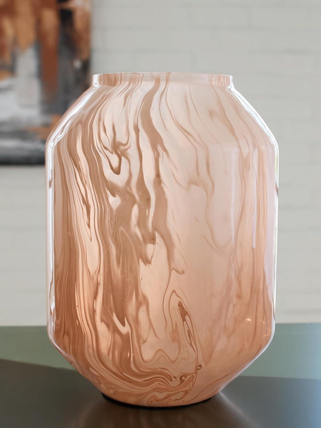imageSignature Design by Ashley Dushby Art Deco Indoor Abstract Patterned Glass Vase PinkSmall