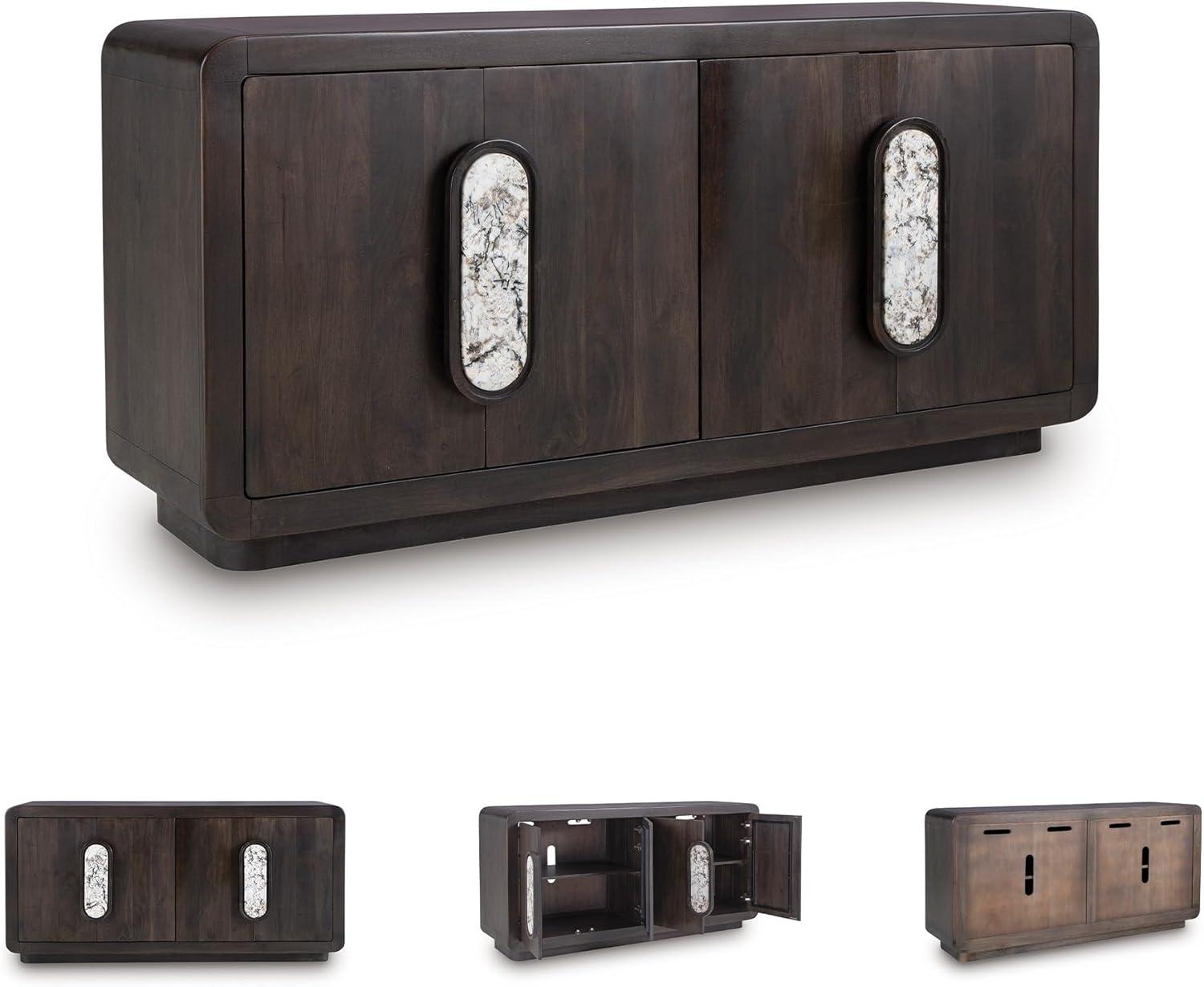 imageSignature Design by Ashley Elliston Contemporary Accent Cabinet with AntiTipping Dark Brown