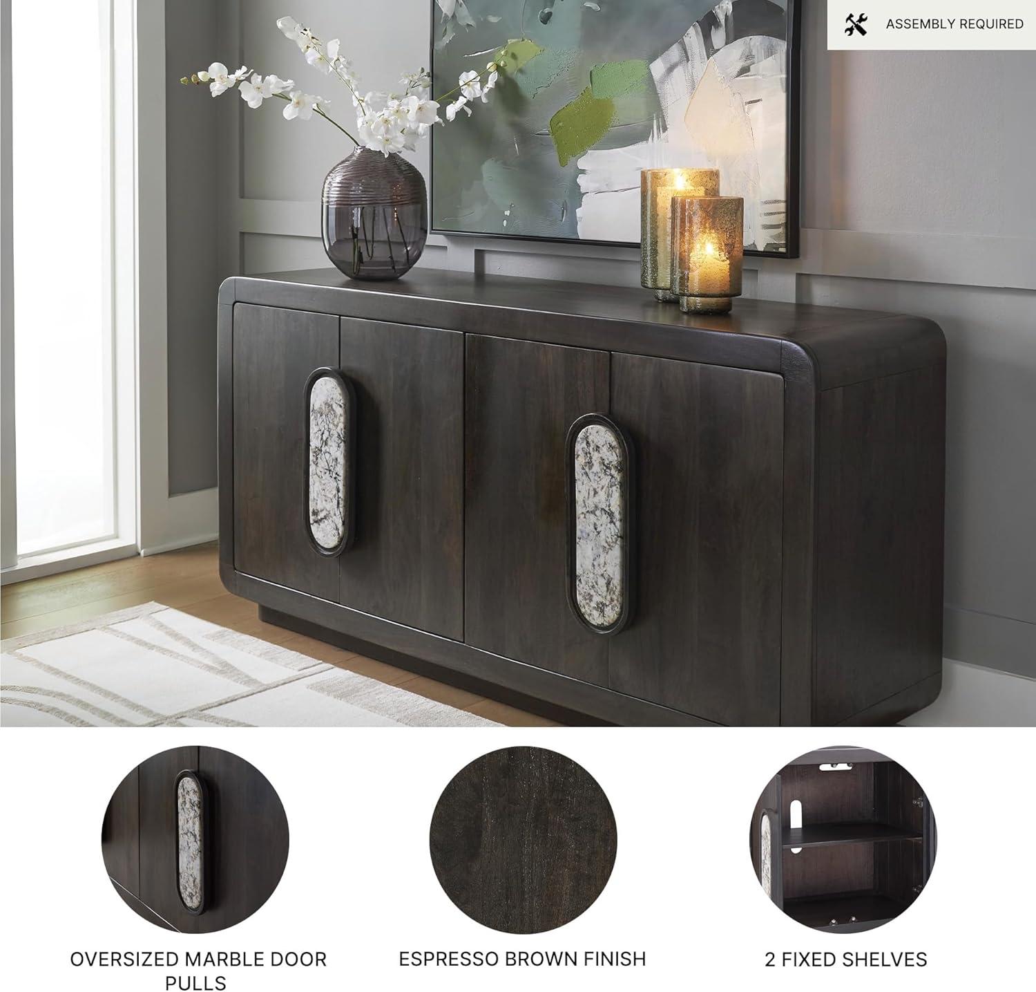 imageSignature Design by Ashley Elliston Contemporary Accent Cabinet with AntiTipping Dark Brown