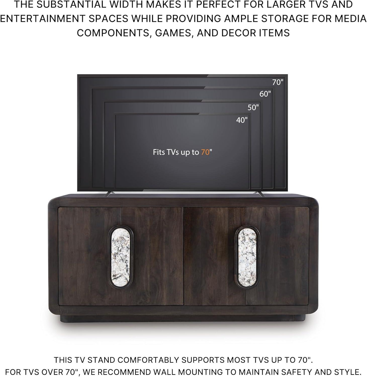 imageSignature Design by Ashley Elliston Contemporary Accent Cabinet with AntiTipping Dark Brown