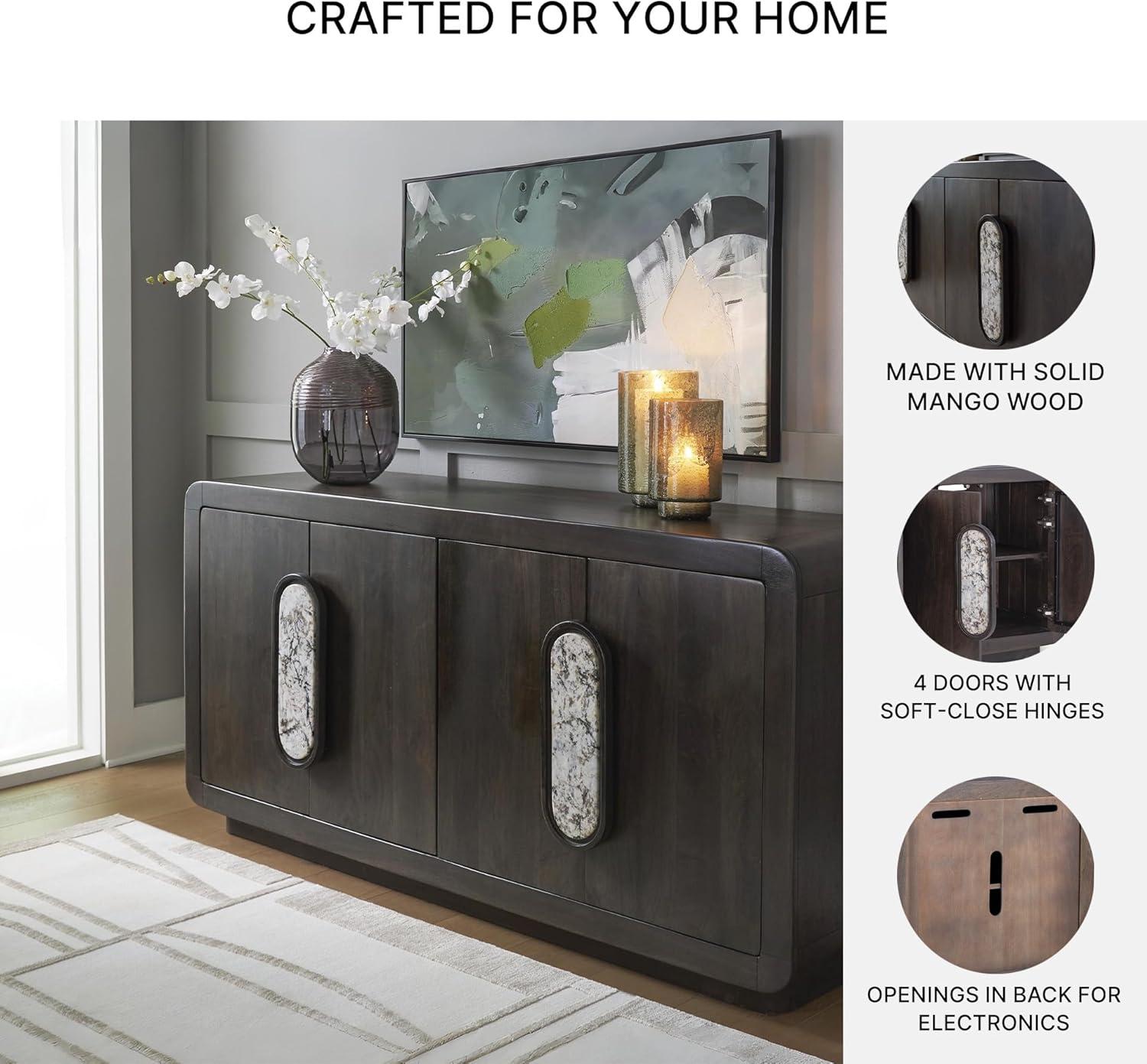 imageSignature Design by Ashley Elliston Contemporary Accent Cabinet with AntiTipping Dark Brown