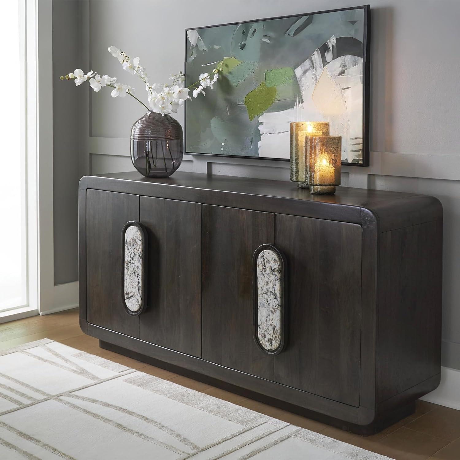 imageSignature Design by Ashley Elliston Contemporary Accent Cabinet with AntiTipping Dark Brown