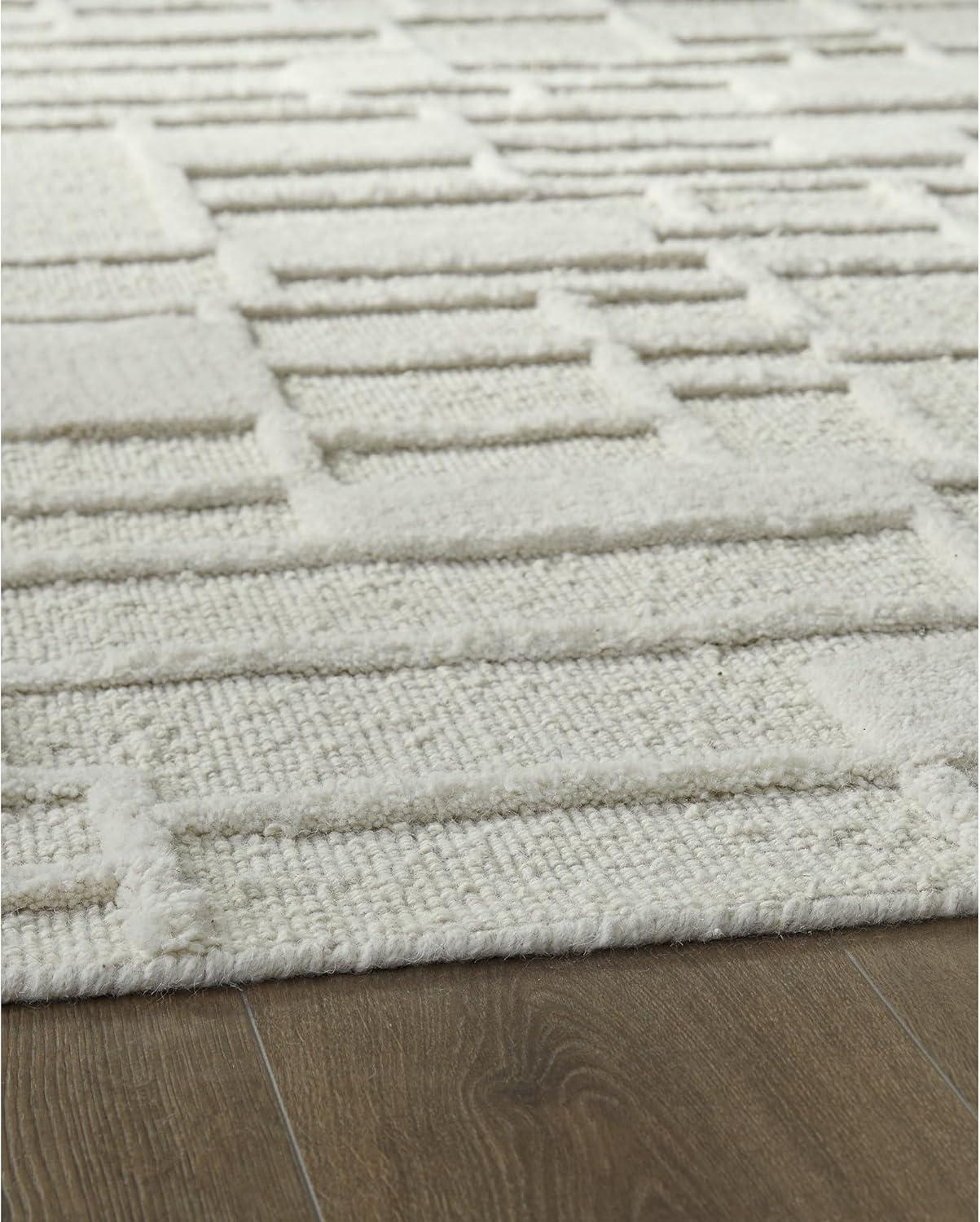 imageSignature Design by Ashley Empriss Casual Indoor Hand Woven Geometric Rectangular 5 x 7 Area Rug Beige