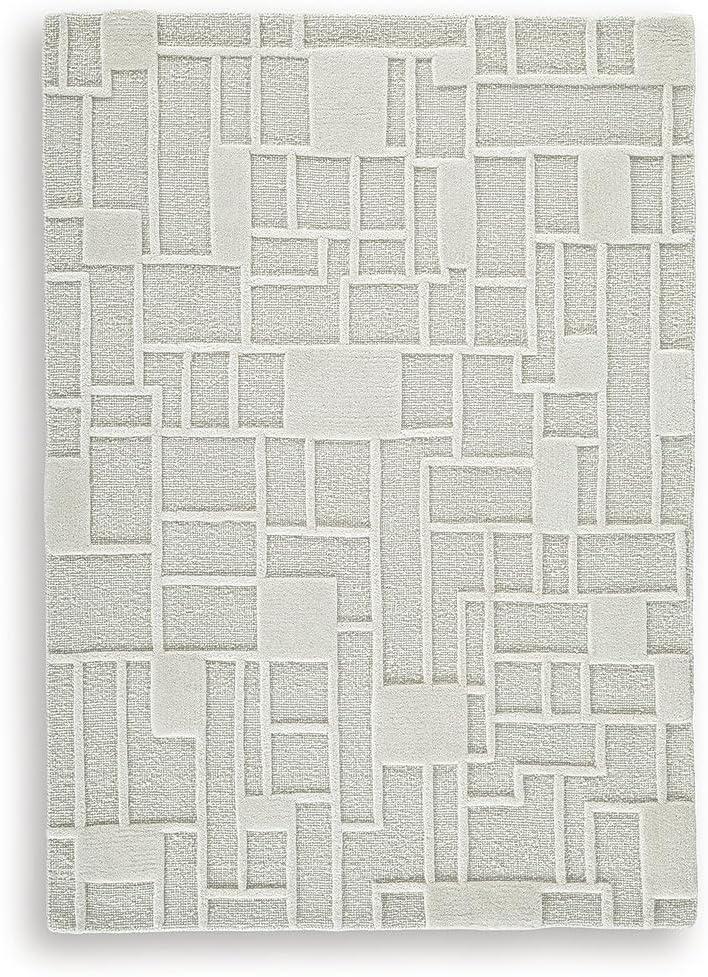 imageSignature Design by Ashley Empriss Casual Indoor Hand Woven Geometric Rectangular 5 x 7 Area Rug Beige