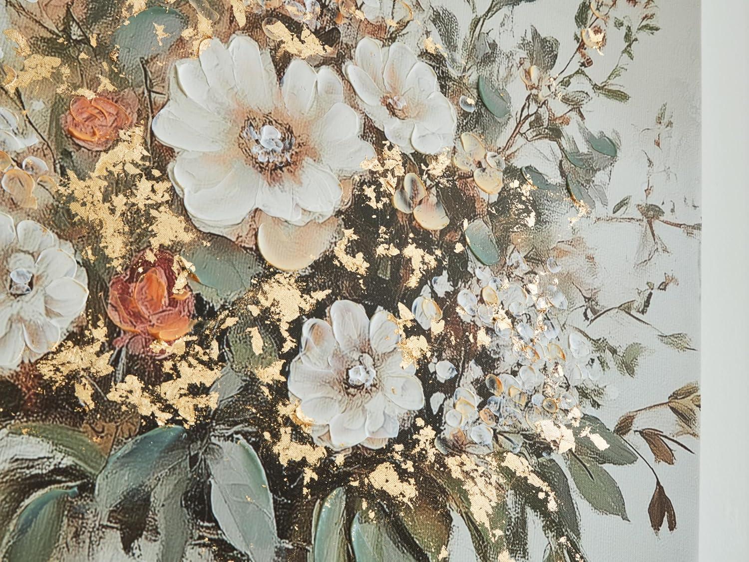 imageSignature Design by Ashley Faisaldon Farmhouse Hand Painted Flower Wall Art 25 x 36 Inches Set of 2 Pink amp Green