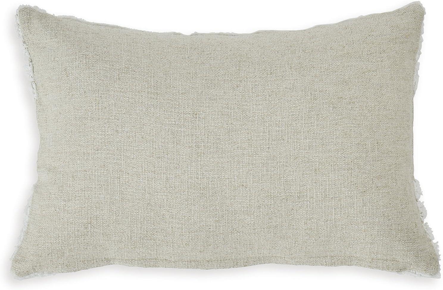 imageSignature Design by Ashley Farissen Casual Indoor Geometric 22 x 14 Inches Pillow with Zipper Closure White amp Light Brown