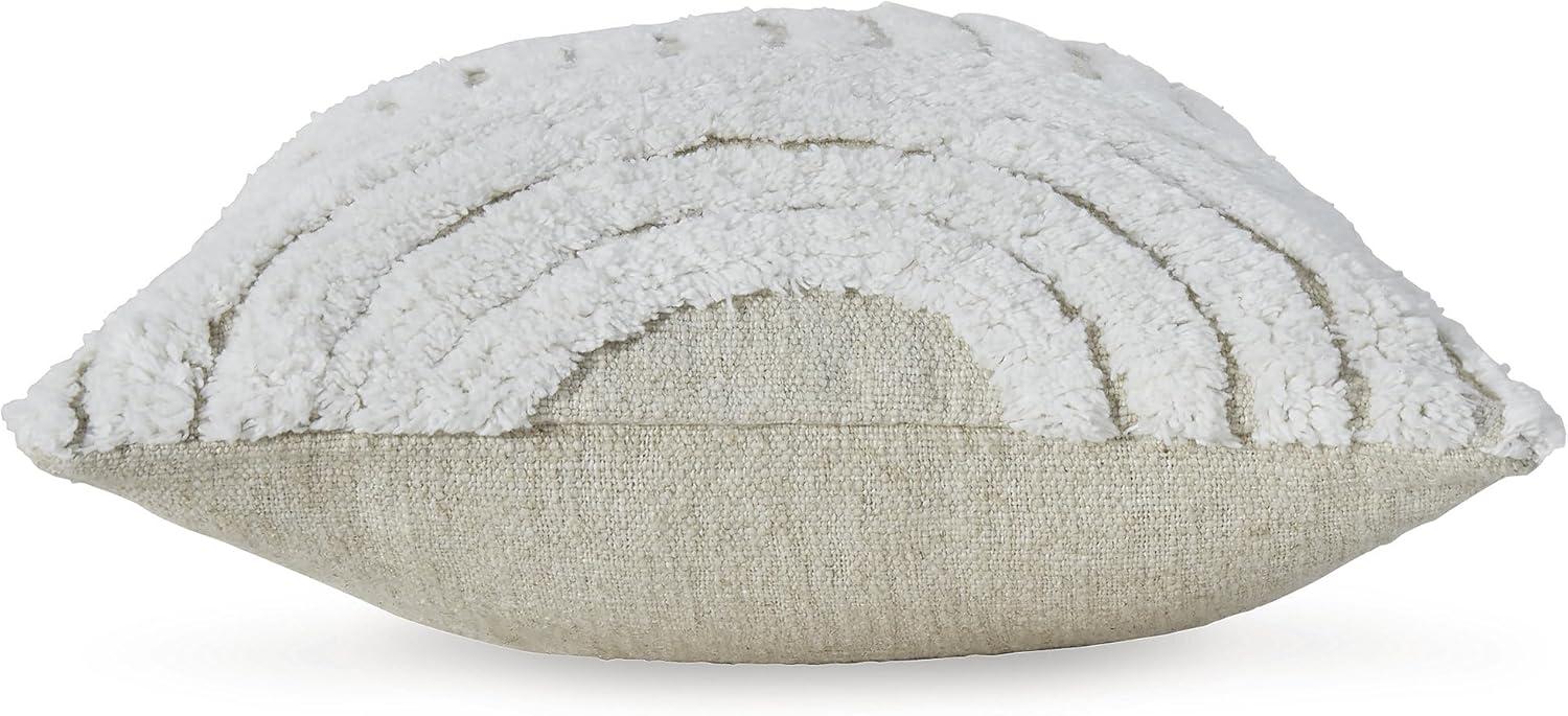 imageSignature Design by Ashley Farissen Casual Indoor Geometric 22 x 14 Inches Pillow with Zipper Closure White amp Light Brown