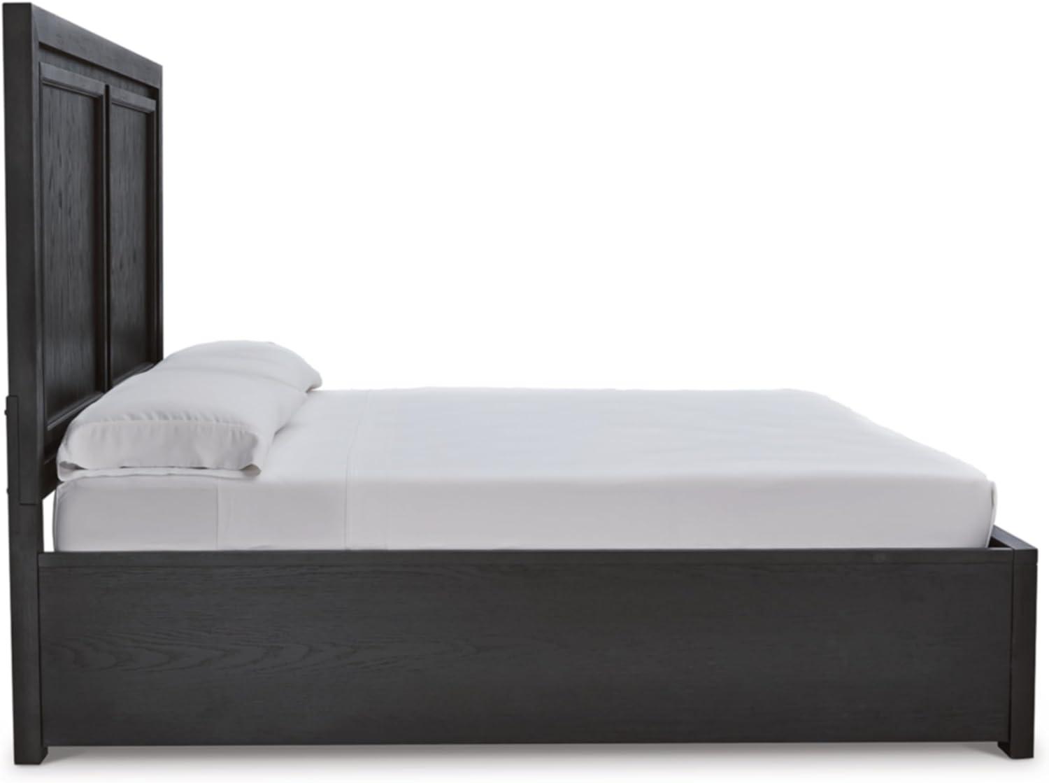 imageSignature Design by Ashley Foyland Transitional 2Drawer California King Platform Storage Bed Foundation or Box Spring Not Needed Black amp Dark BrownBlackBrown