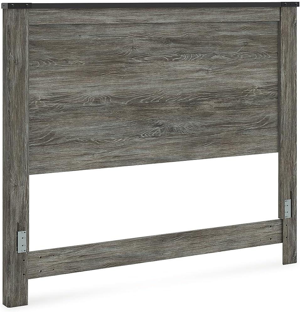 imageSignature Design by Ashley Frandern Rustic Panel Headboard with Nailhead Queen Gray