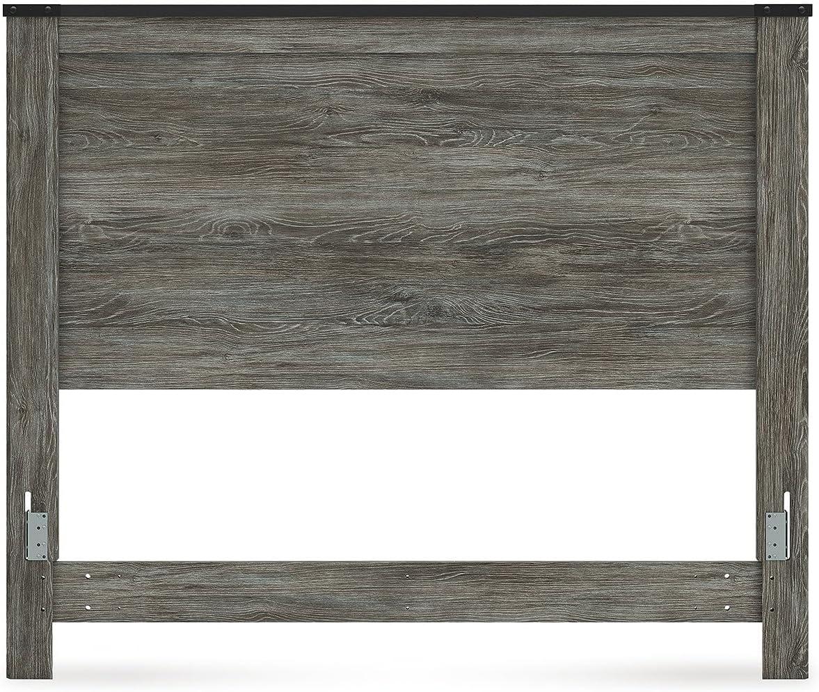imageSignature Design by Ashley Frandern Rustic Panel Headboard with Nailhead Queen Gray