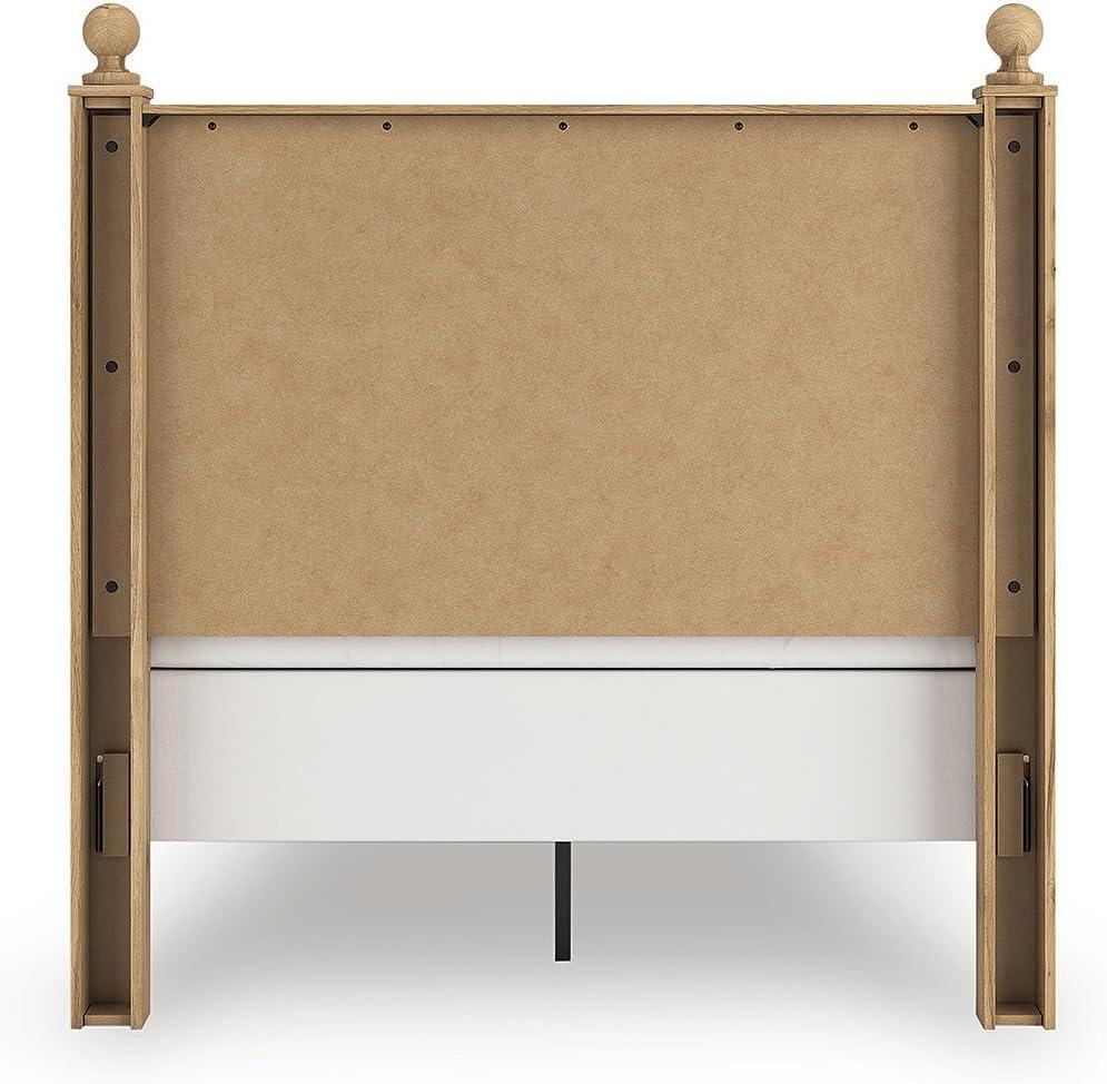 imageSignature Design by Ashley Galletyn Country Rustic Panel Bed Foundation or Box Spring Needed King Light BrownFull Panel Bed