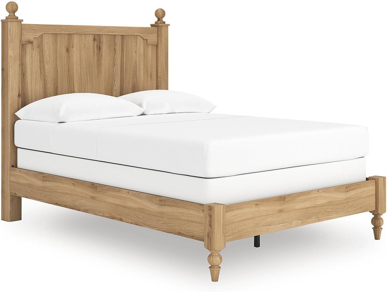 imageSignature Design by Ashley Galletyn Country Rustic Panel Bed Foundation or Box Spring Needed King Light BrownFull Panel Bed