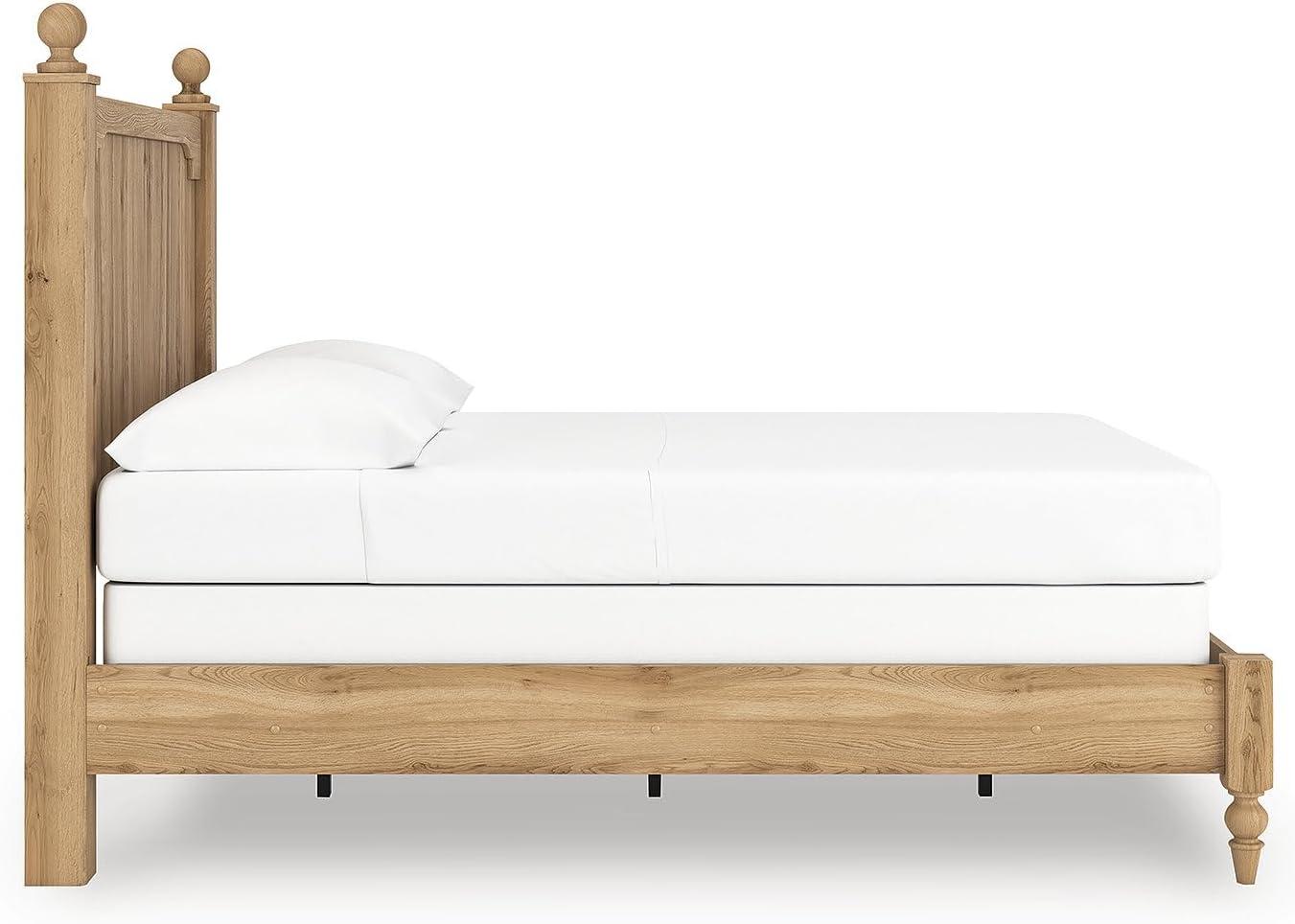 imageSignature Design by Ashley Galletyn Country Rustic Panel Bed Foundation or Box Spring Needed King Light BrownFull Panel Bed