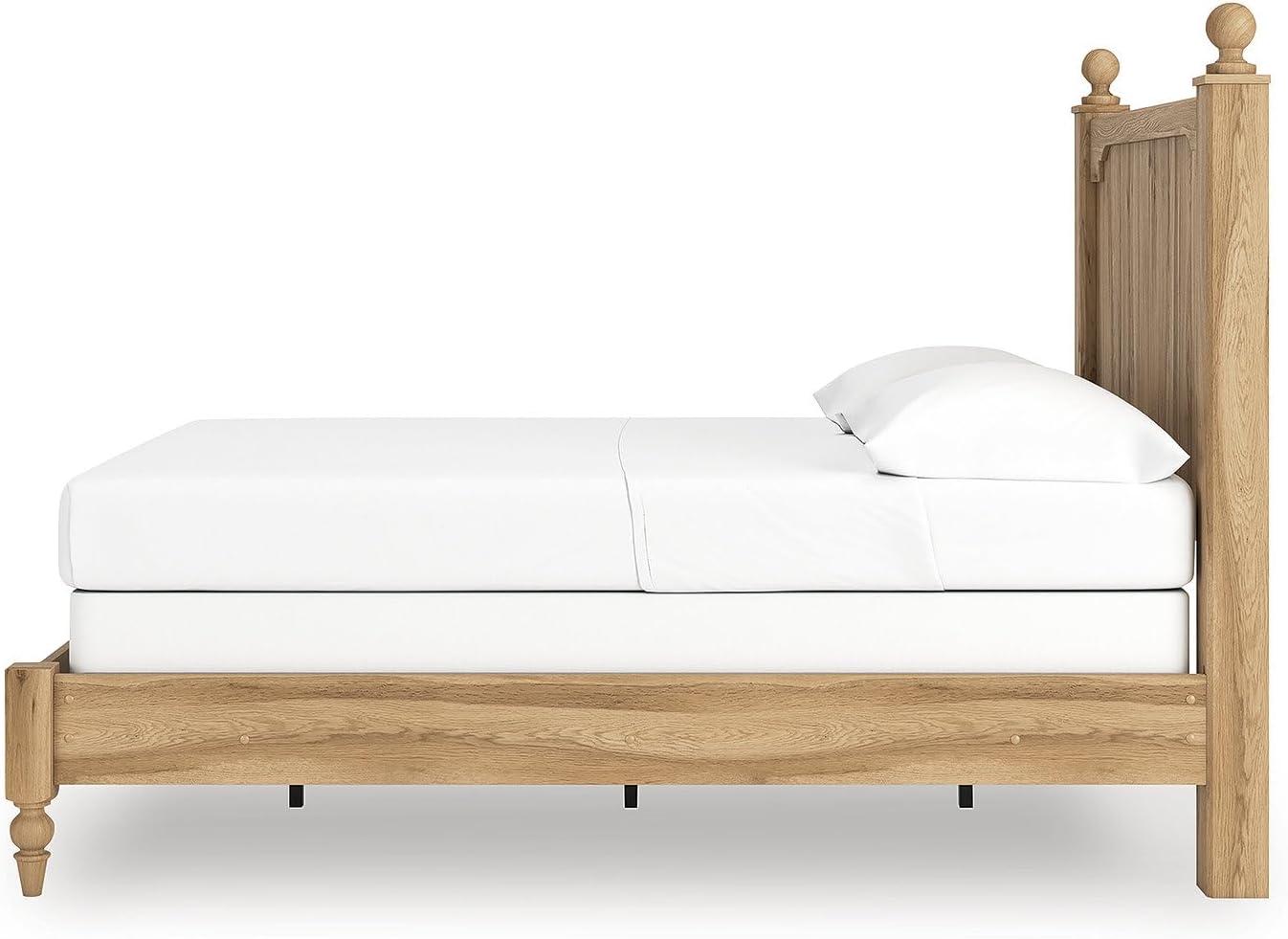 imageSignature Design by Ashley Galletyn Country Rustic Panel Bed Foundation or Box Spring Needed King Light BrownFull Panel Bed