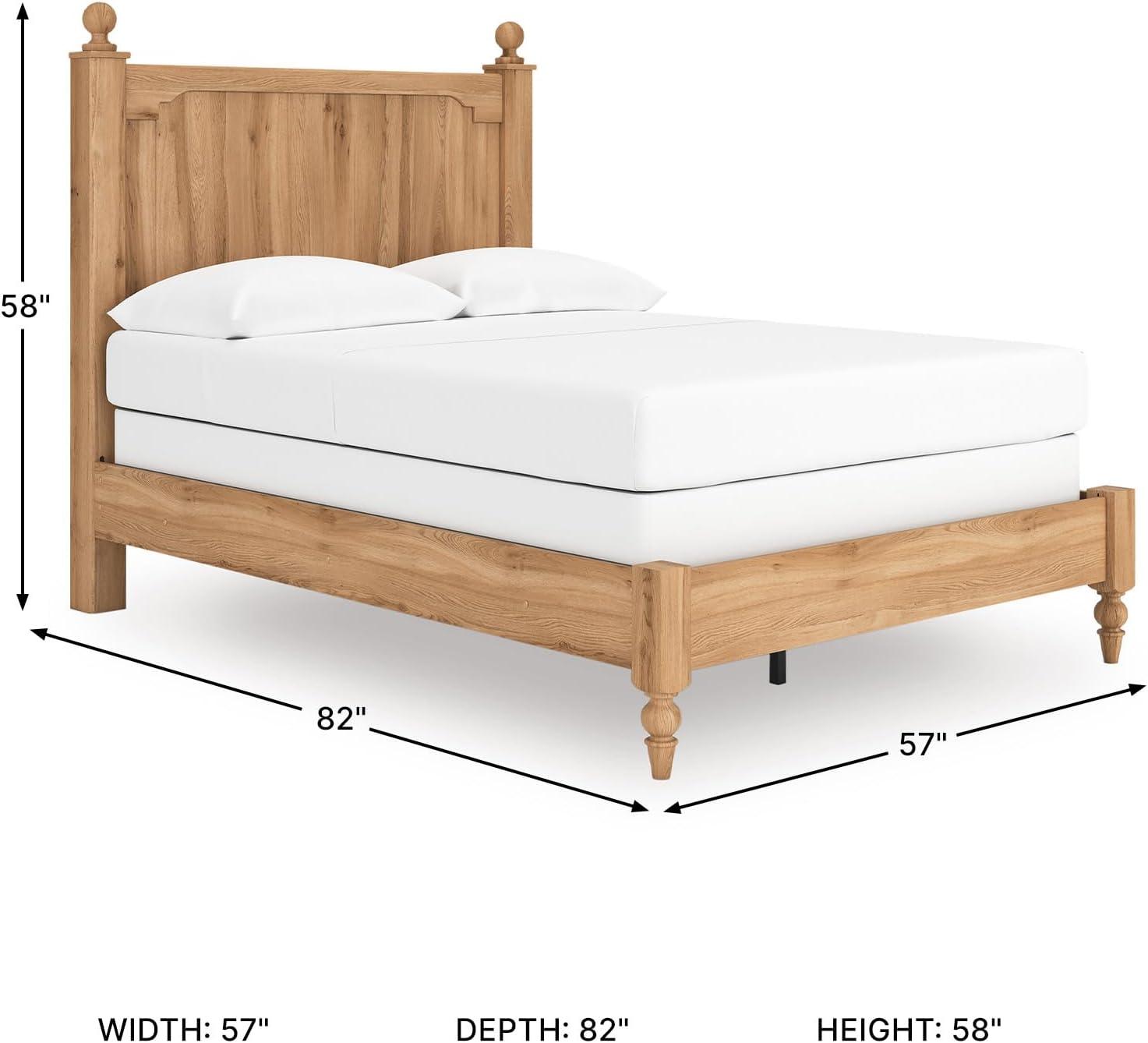 imageSignature Design by Ashley Galletyn Country Rustic Panel Bed Foundation or Box Spring Needed King Light BrownFull Panel Bed