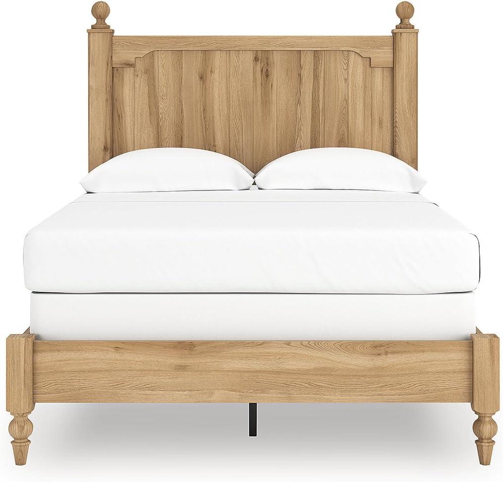 imageSignature Design by Ashley Galletyn Country Rustic Panel Bed Foundation or Box Spring Needed King Light BrownFull Panel Bed