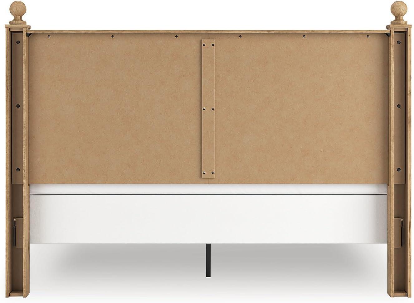 imageSignature Design by Ashley Galletyn Country Rustic Panel Bed Foundation or Box Spring Needed King Light BrownKing Panel Bed