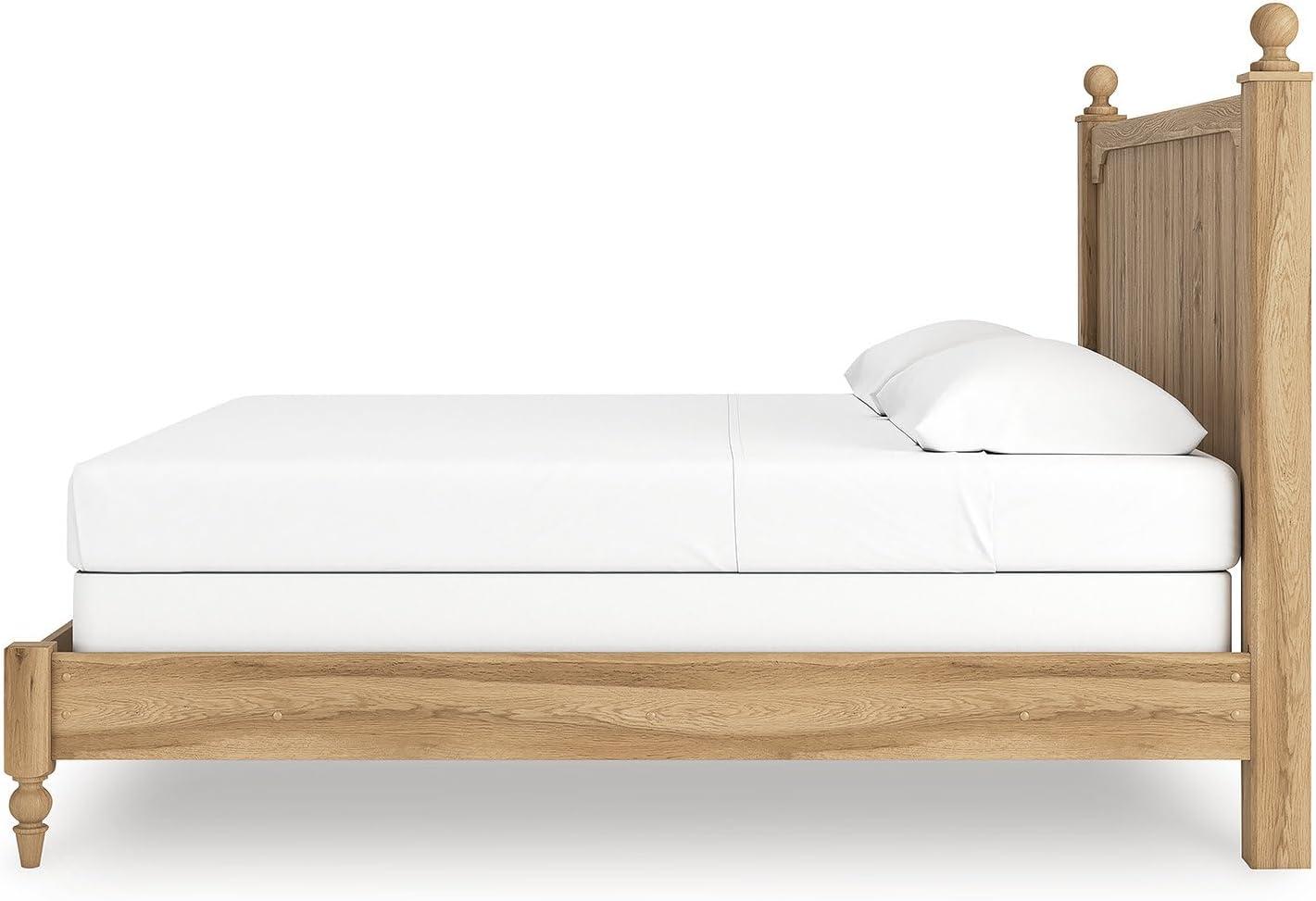 imageSignature Design by Ashley Galletyn Country Rustic Panel Bed Foundation or Box Spring Needed King Light BrownKing Panel Bed