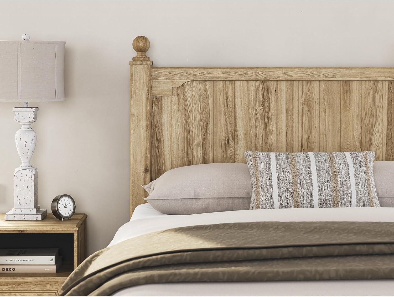 imageSignature Design by Ashley Galletyn Country Rustic Panel Bed Foundation or Box Spring Needed King Light BrownQueen Panel Bed