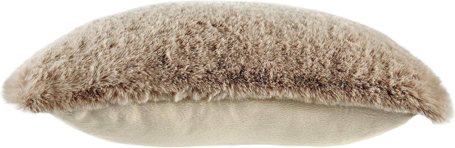 imageSignature Design by Ashley Gariland Modern Square Faux Rabbit Fur Accent Pillow 20 x 20 Inches WhiteLight Brown