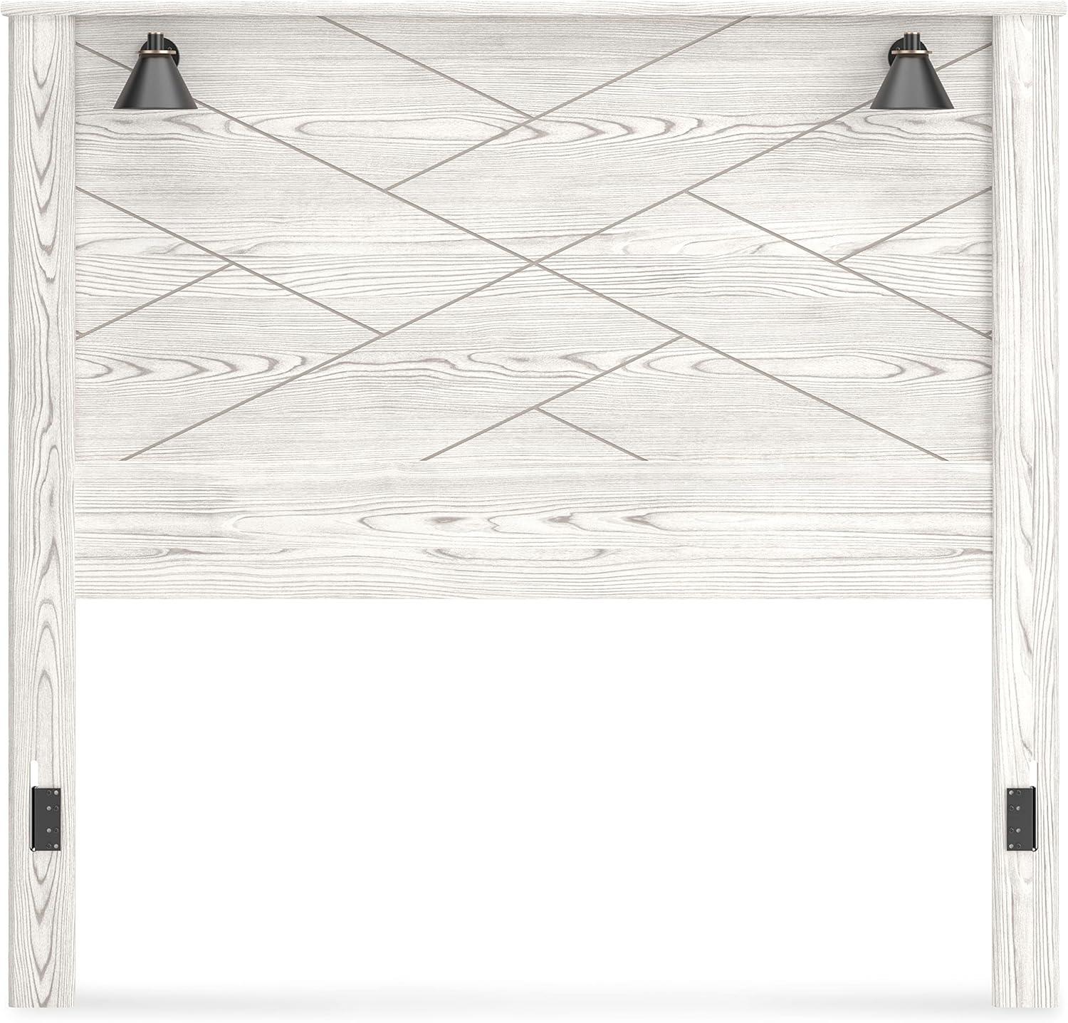 imageSignature Design by Ashley Gerridan Farmhouse Queen Panel Bed Foundation or Box Spring Needed White amp Light GrayWhiteBlack