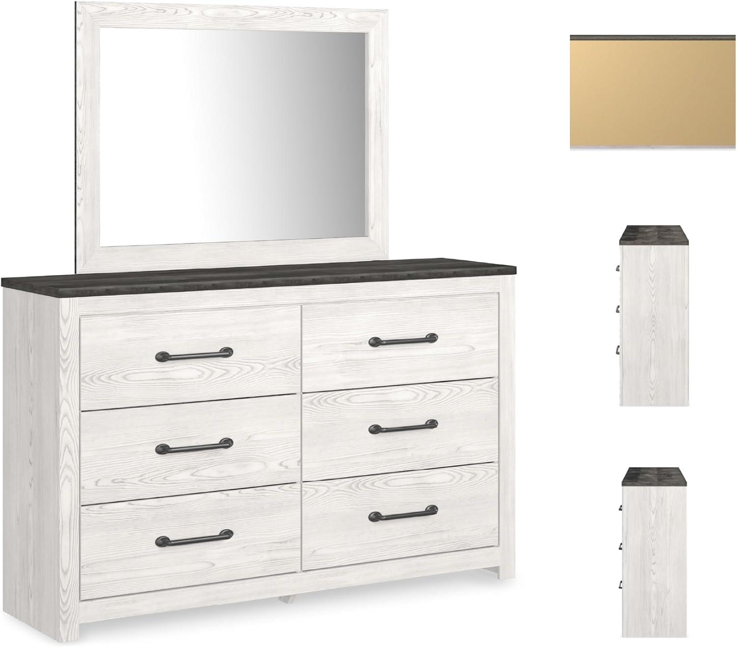 imageSignature Design by Ashley Gerridan Farmhouse Queen Panel Bed Foundation or Box Spring Needed White amp Light GrayWhiteGray