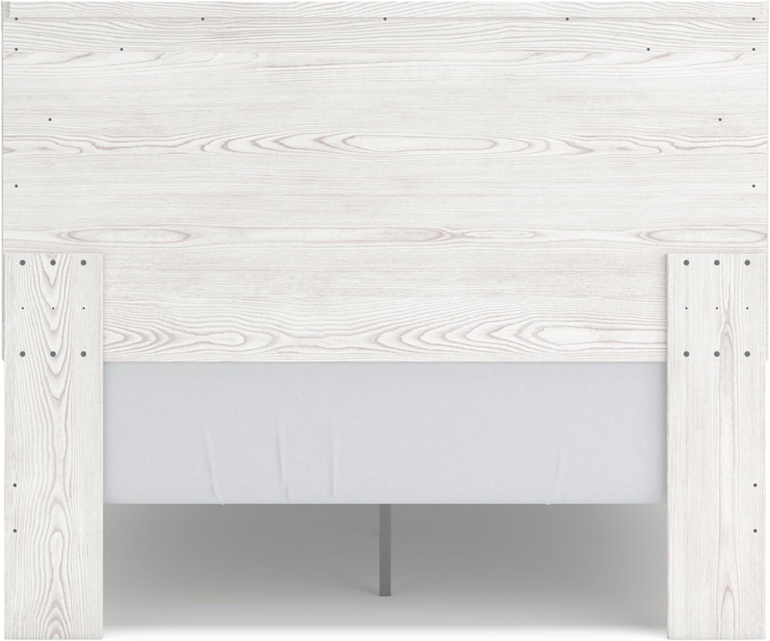 imageSignature Design by Ashley Gerridan Farmhouse Queen Panel Bed Foundation or Box Spring Needed White amp Light GrayWhiteGray