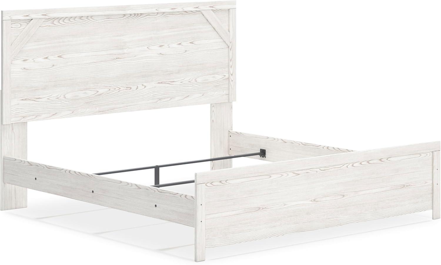 imageSignature Design by Ashley Gerridan Farmhouse Queen Panel Bed Foundation or Box Spring Needed White amp Light GrayWhiteGray