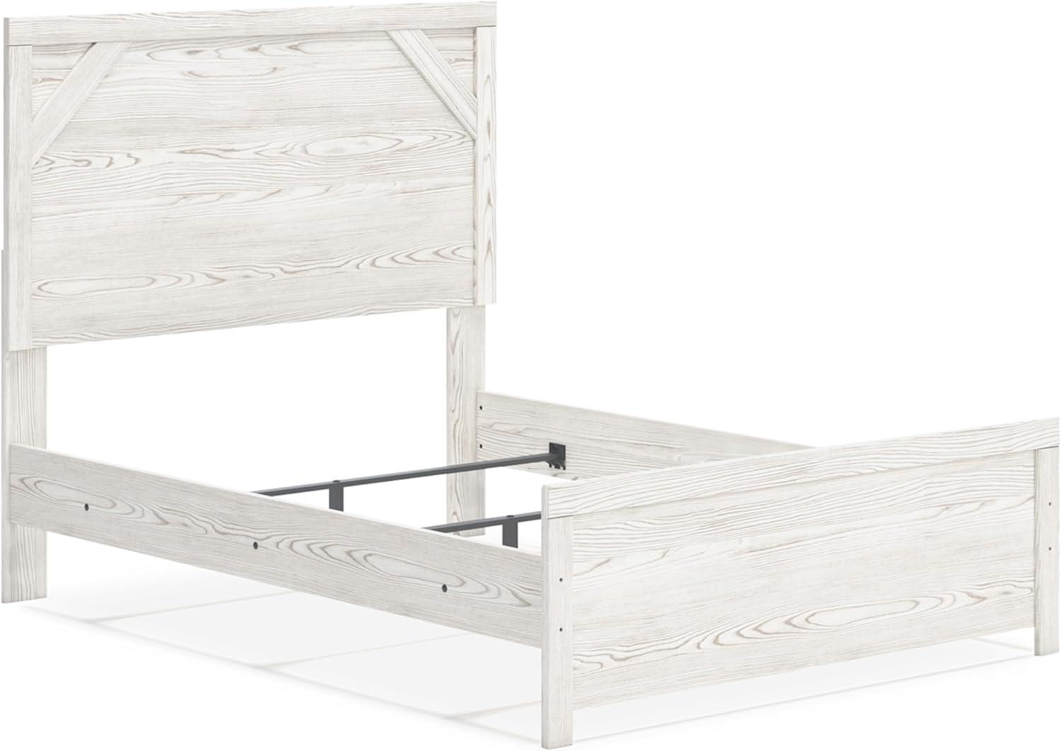 imageSignature Design by Ashley Gerridan Farmhouse Queen Panel Bed Foundation or Box Spring Needed White amp Light GrayWhiteGray