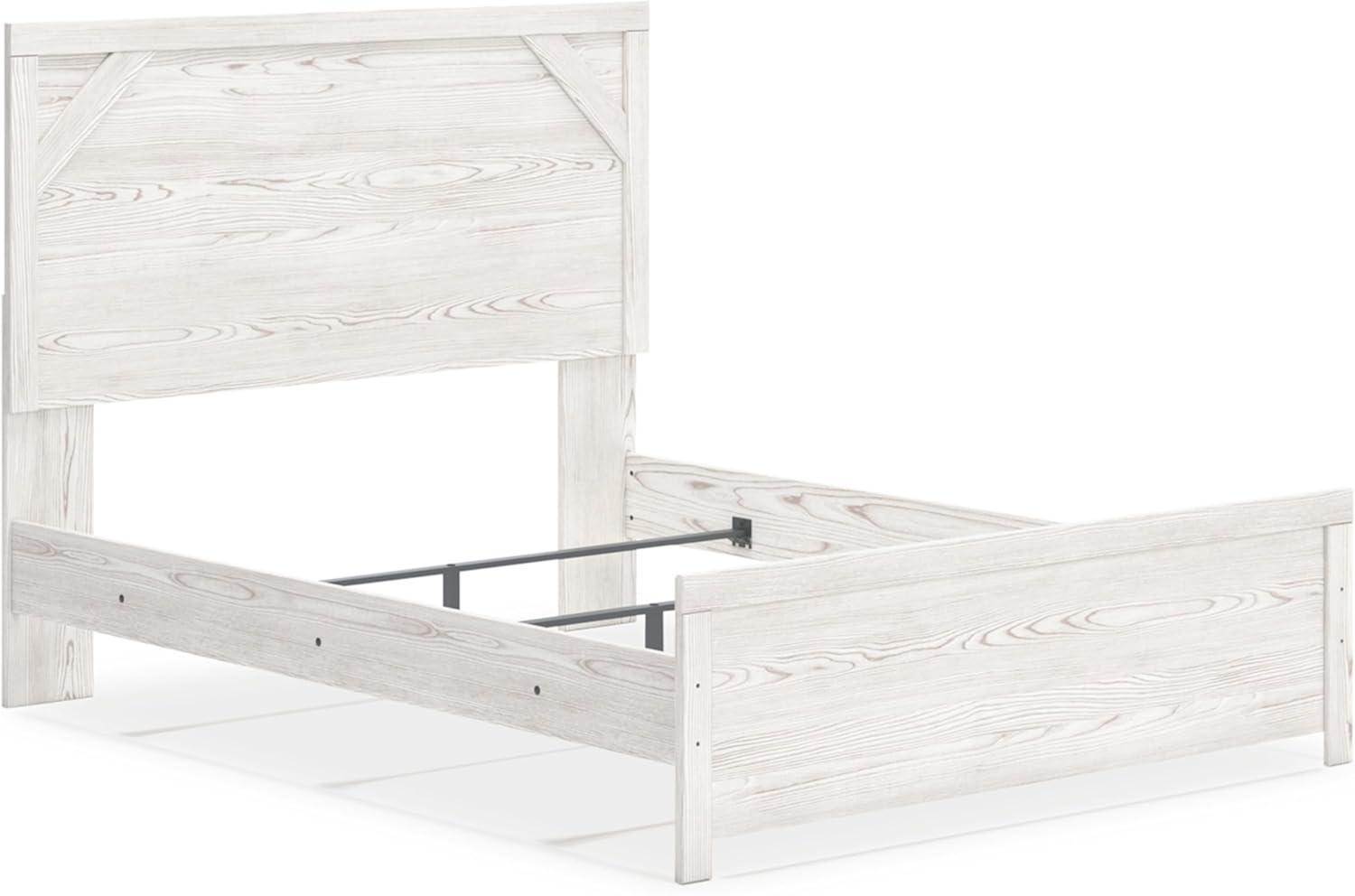 imageSignature Design by Ashley Gerridan Farmhouse Queen Panel Bed Foundation or Box Spring Needed White amp Light GrayWhiteGray