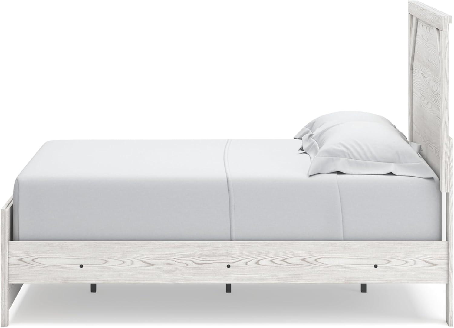 imageSignature Design by Ashley Gerridan Farmhouse Queen Panel Bed Foundation or Box Spring Needed White amp Light GrayWhiteGray