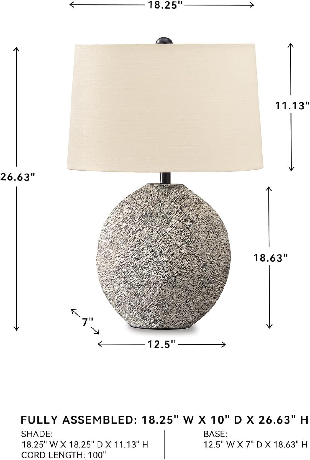 imageSignature Design by Ashley Harif Paper 26 Table Lamp withTextured Base Beige