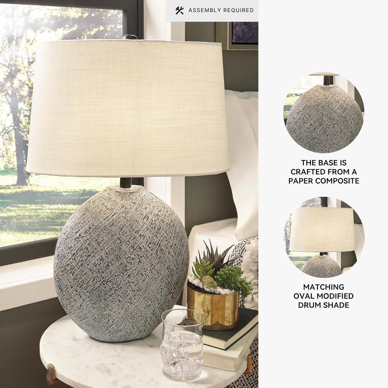 imageSignature Design by Ashley Harif Paper 26 Table Lamp withTextured Base Beige