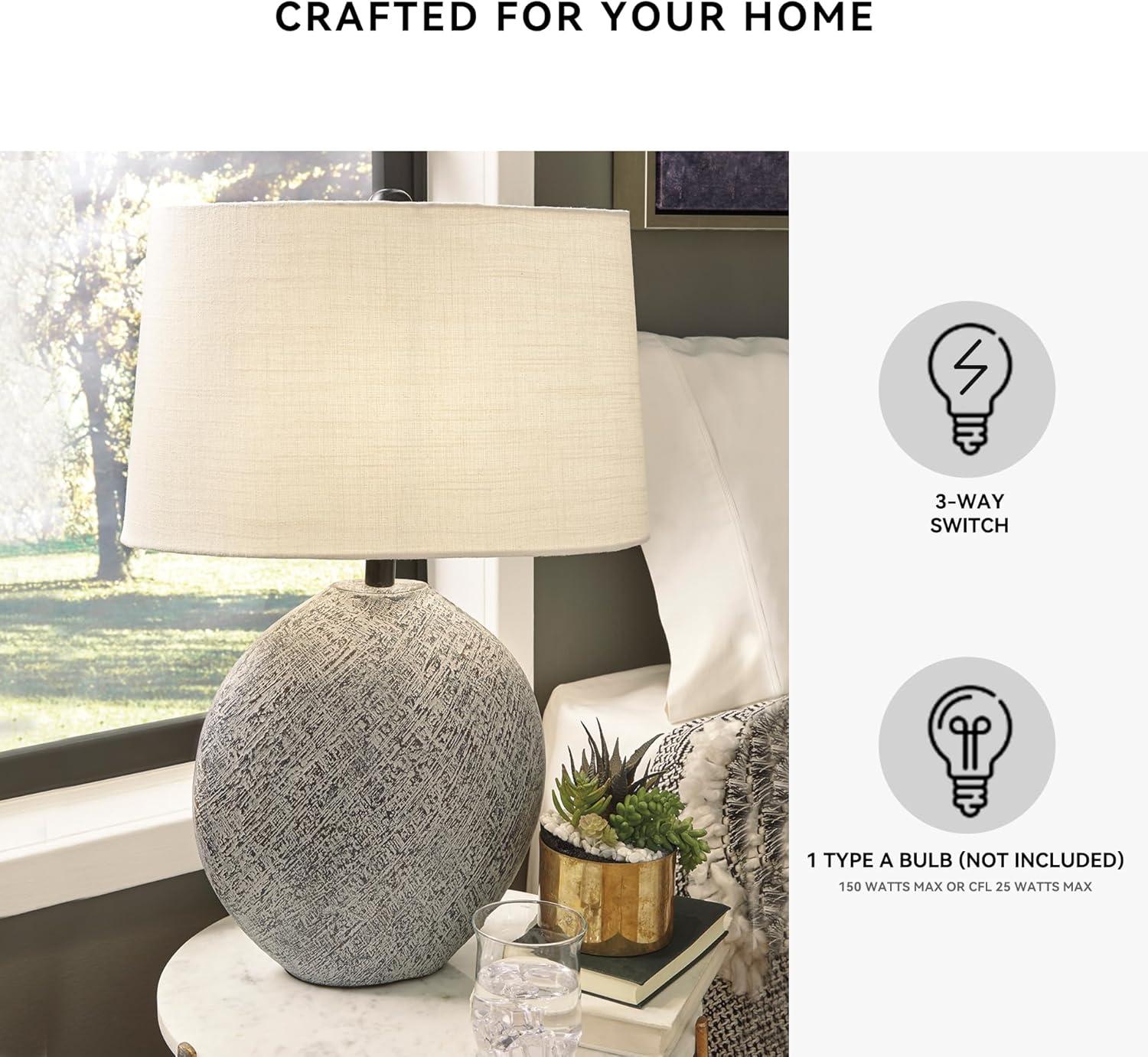 imageSignature Design by Ashley Harif Paper 26 Table Lamp withTextured Base Beige
