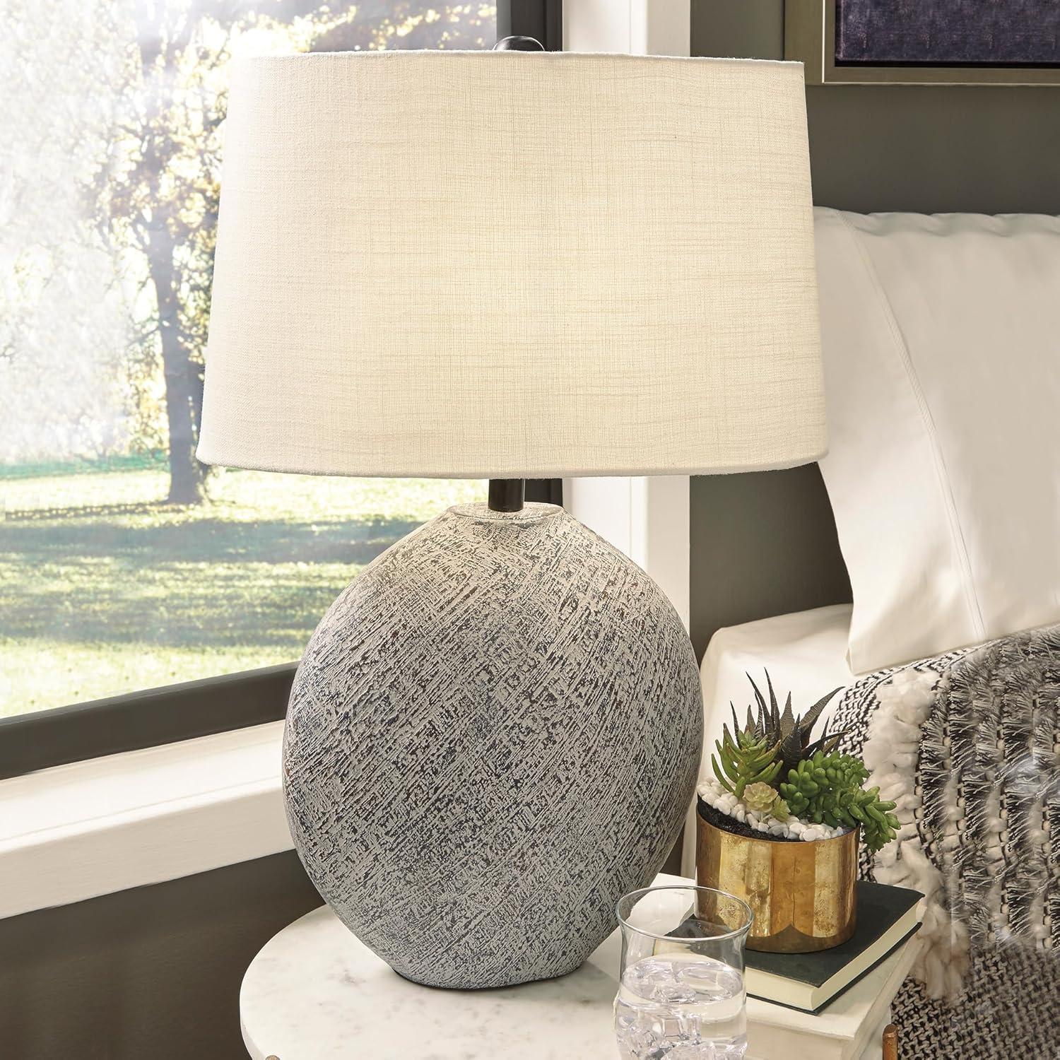 imageSignature Design by Ashley Harif Paper 26 Table Lamp withTextured Base Beige
