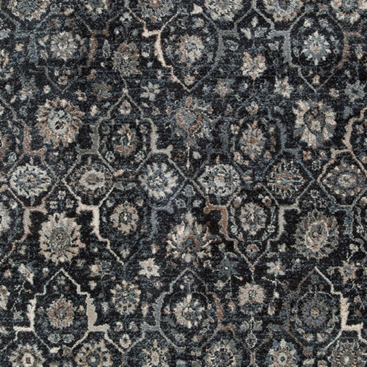 imageSignature Design by Ashley Hilcott Traditional Artful Floral Design Machine Woven 7 x 10 ft Large Rug High Pile Blue Cream amp Brown710 x 109 Rectangular