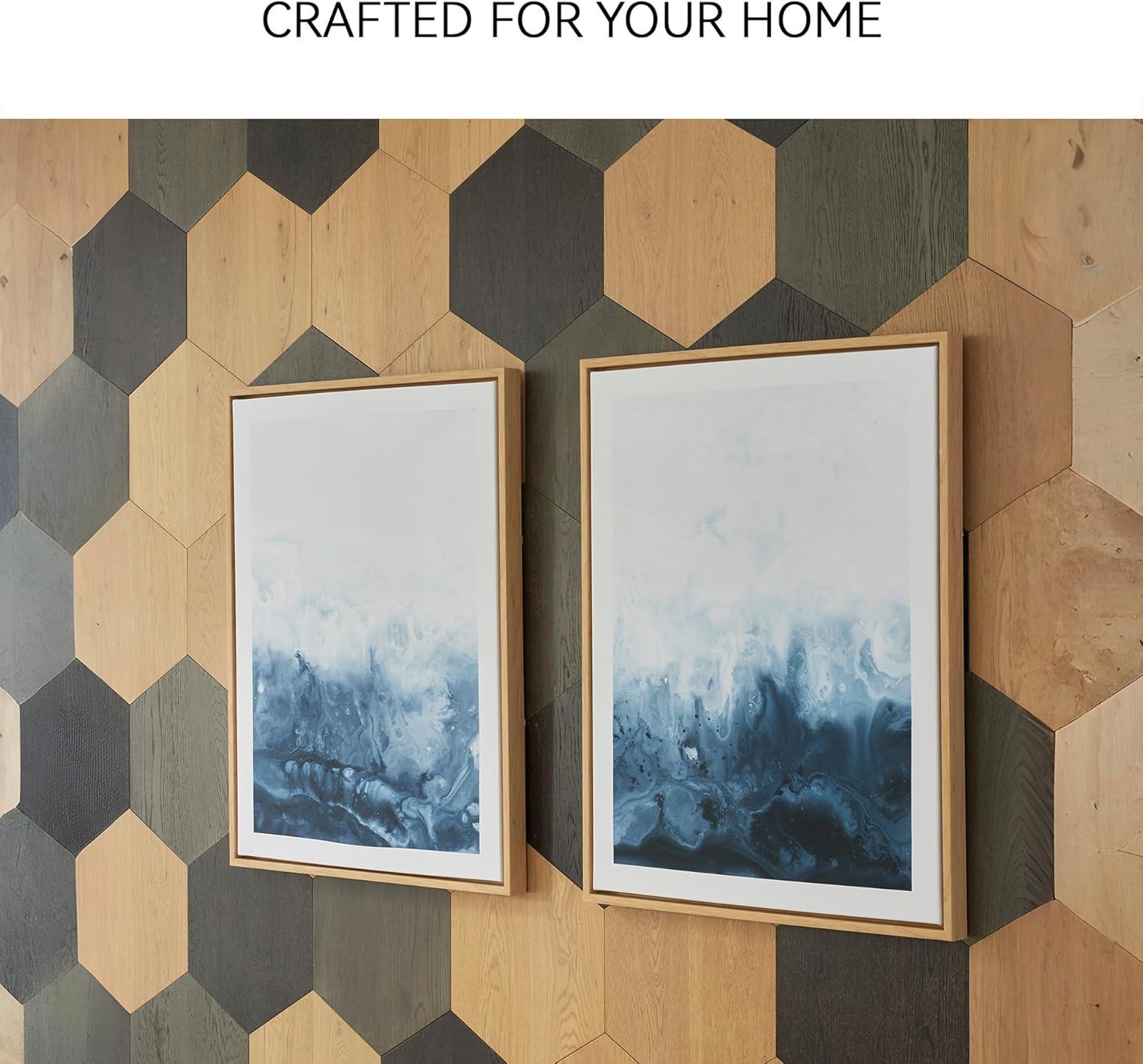 imageSignature Design by Ashley Holport Contemporary Abstract Framed Wall Art Set 2 Count Blue amp White