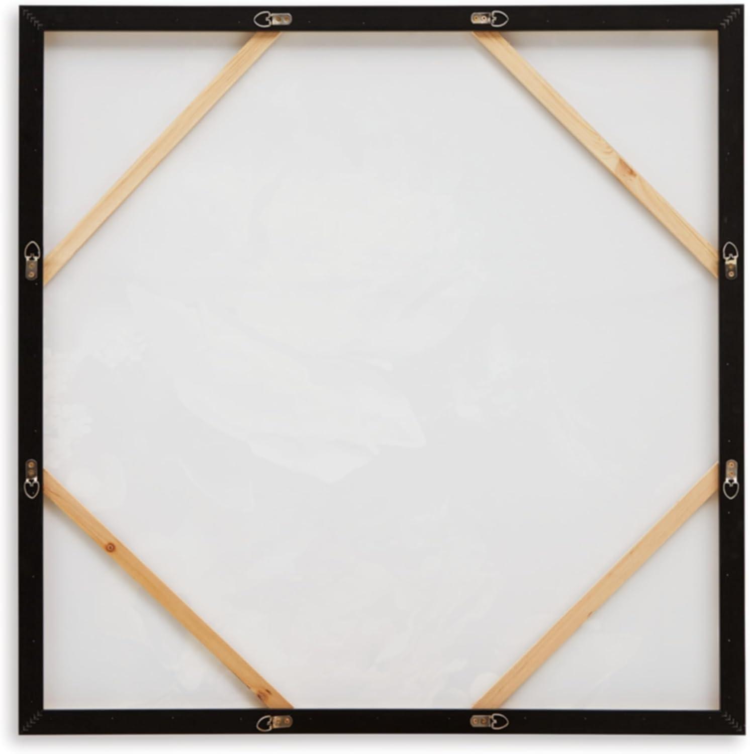 imageSignature Design by Ashley Hurshaw Classic Square Floral Framed Gallery Wrapped Canvas Wall Art 40 x 40 Inches Beige amp Dark Brown