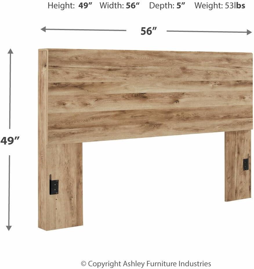 imageSignature Design by Ashley Hyanna Rustic King Platform Bed with 2 Side Storage Drawer Foundation or Box Spring Not Needed Light BrownFull