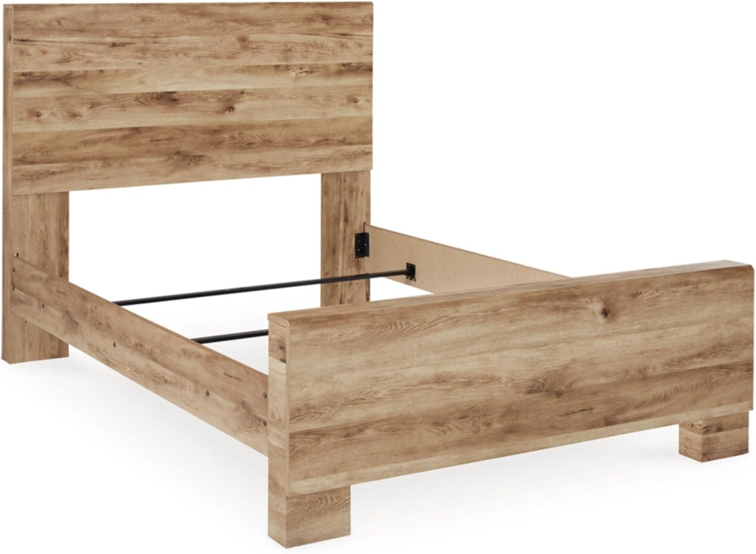 imageSignature Design by Ashley Hyanna Rustic King Platform Bed with 2 Side Storage Drawer Foundation or Box Spring Not Needed Light BrownFull