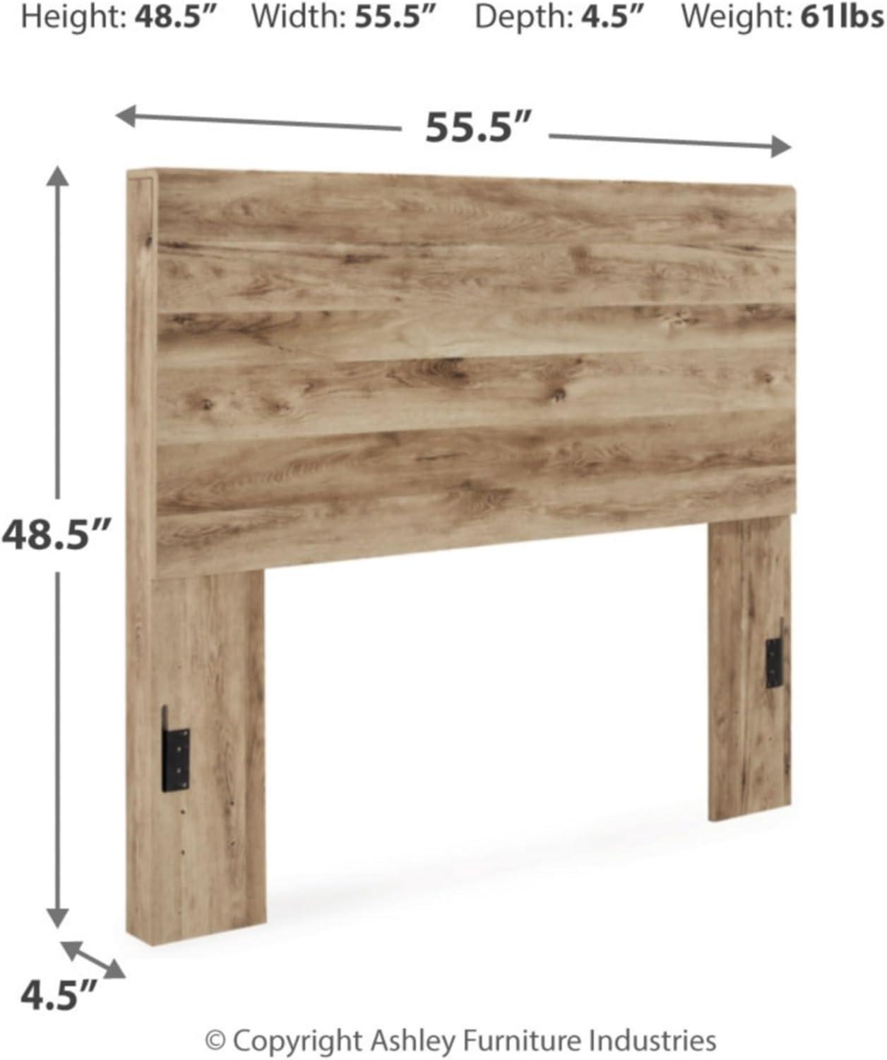imageSignature Design by Ashley Hyanna Rustic King Platform Bed with 2 Side Storage Drawer Foundation or Box Spring Not Needed Light BrownFull