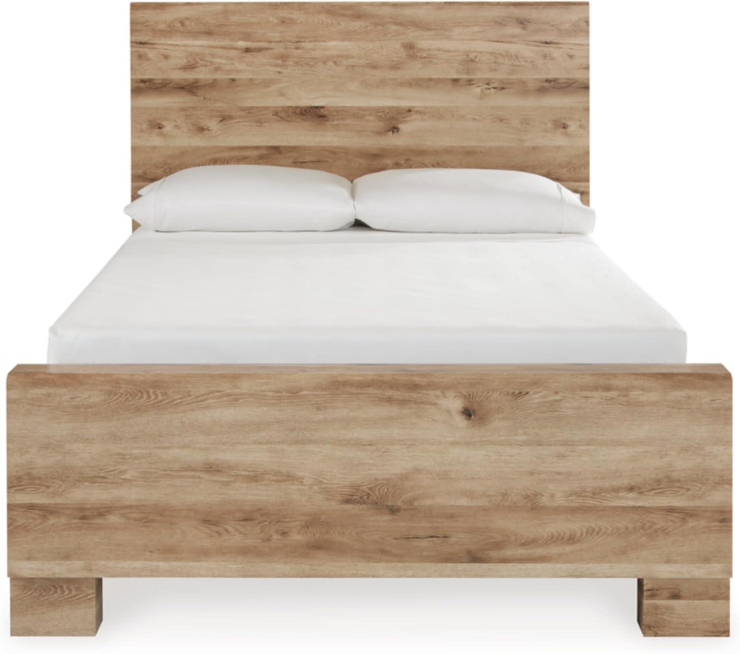 imageSignature Design by Ashley Hyanna Rustic King Platform Bed with 2 Side Storage Drawer Foundation or Box Spring Not Needed Light BrownFull